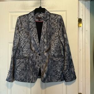 Dana Buchman Black and Gray Snake Print Blazer
